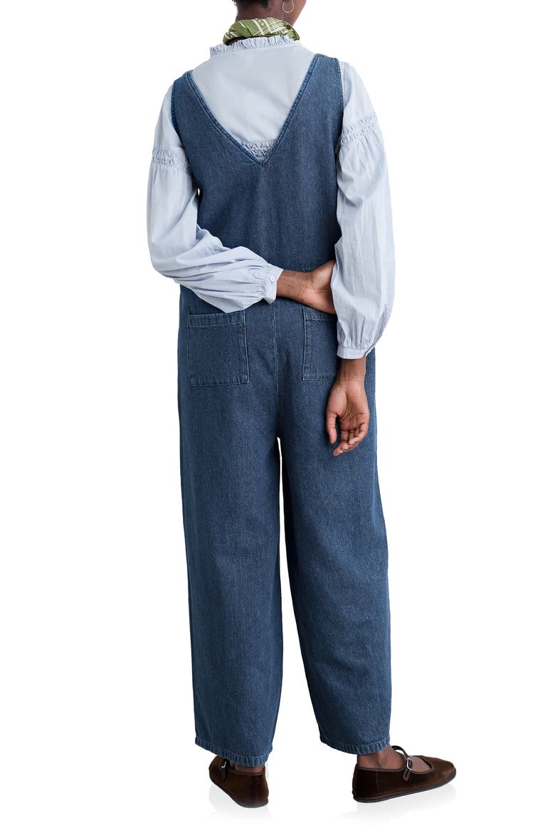 Salt Air Wide Leg Denim Jumpsuit, Alternate, color, MID WASH