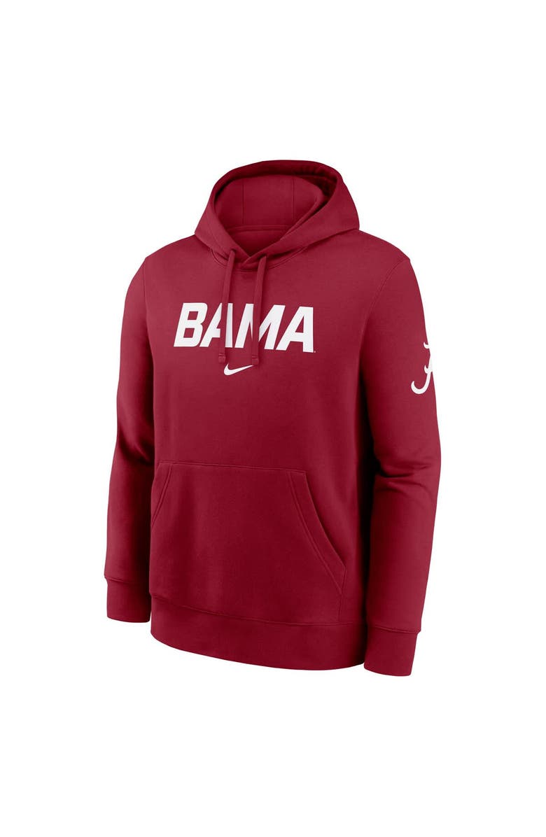 Nike Men's Nike Crimson Alabama Crimson Tide Nickname Club Fleece Pullover Hoodie, Alternate, color, Crimson