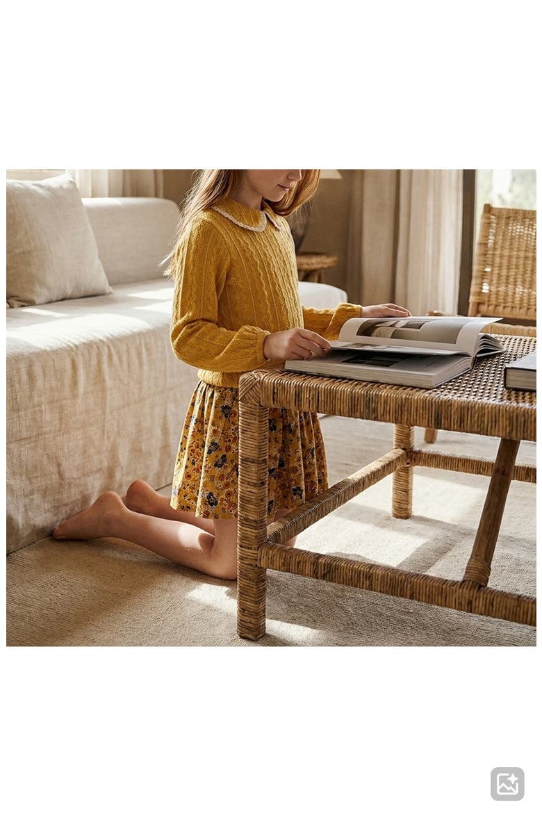 Kids' Whitney Floral Tutu Dress, Alternate, color, MUSTARD