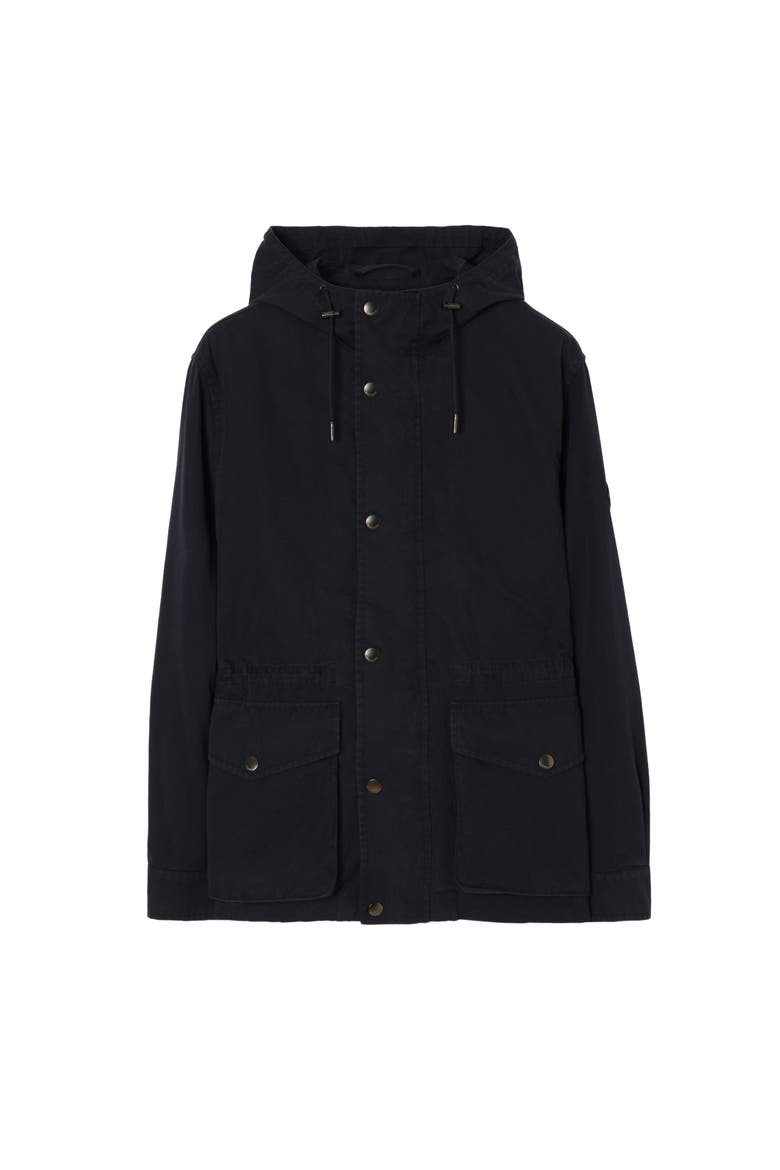Gabardine Euston Hooded Jacket with Warmer, Main, color, Coal blue