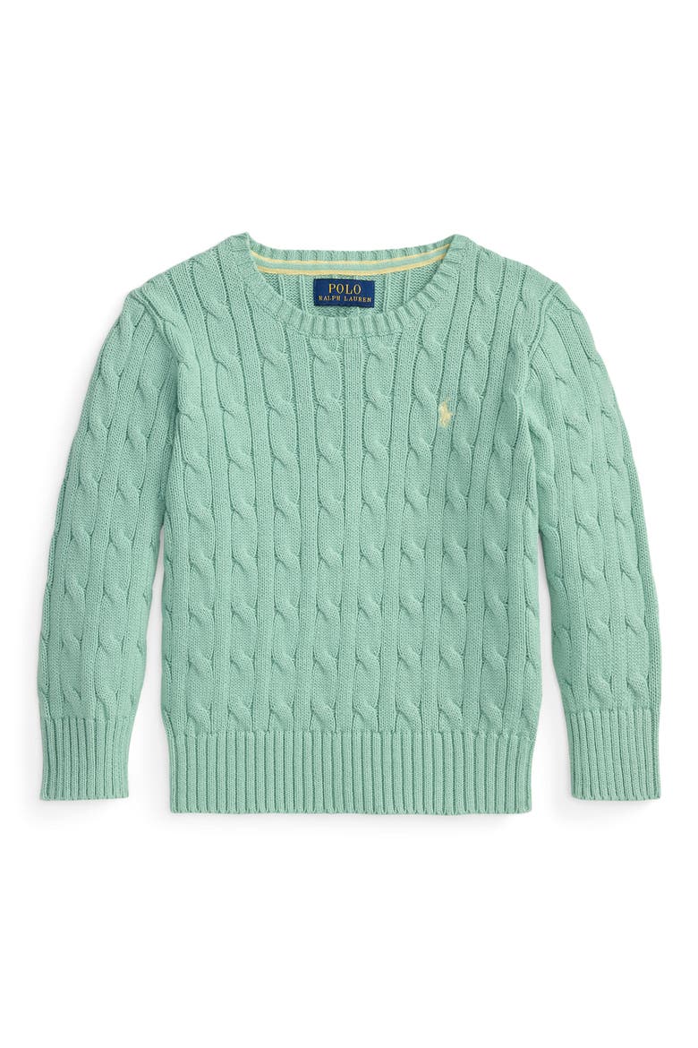 Kids' Cable Stitch Sweater, Main, color, CELADON