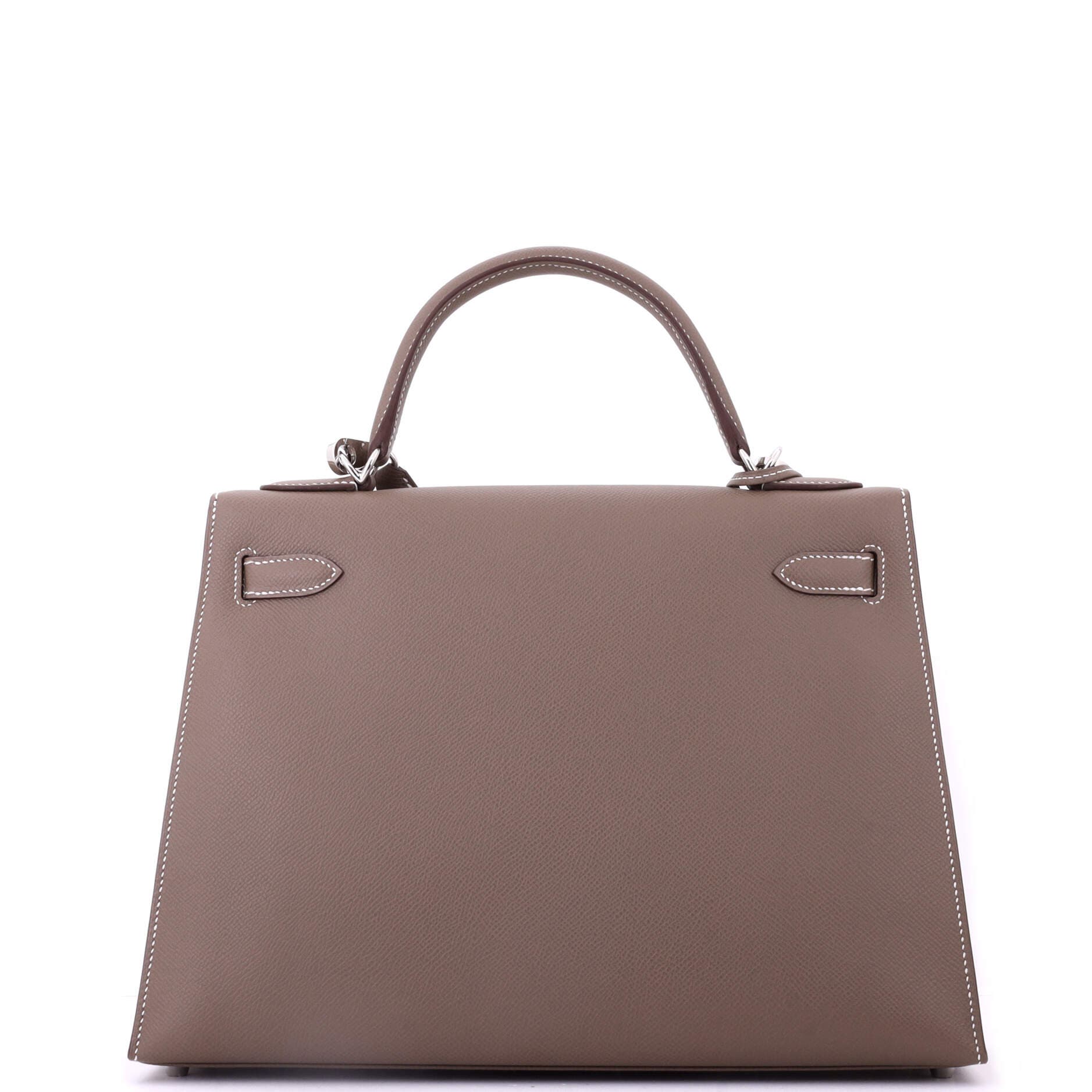 Pre-Owned Hermes Kelly Handbag Grey Epsom with Palladium Hardware 32, Alternate, color, Etoupe