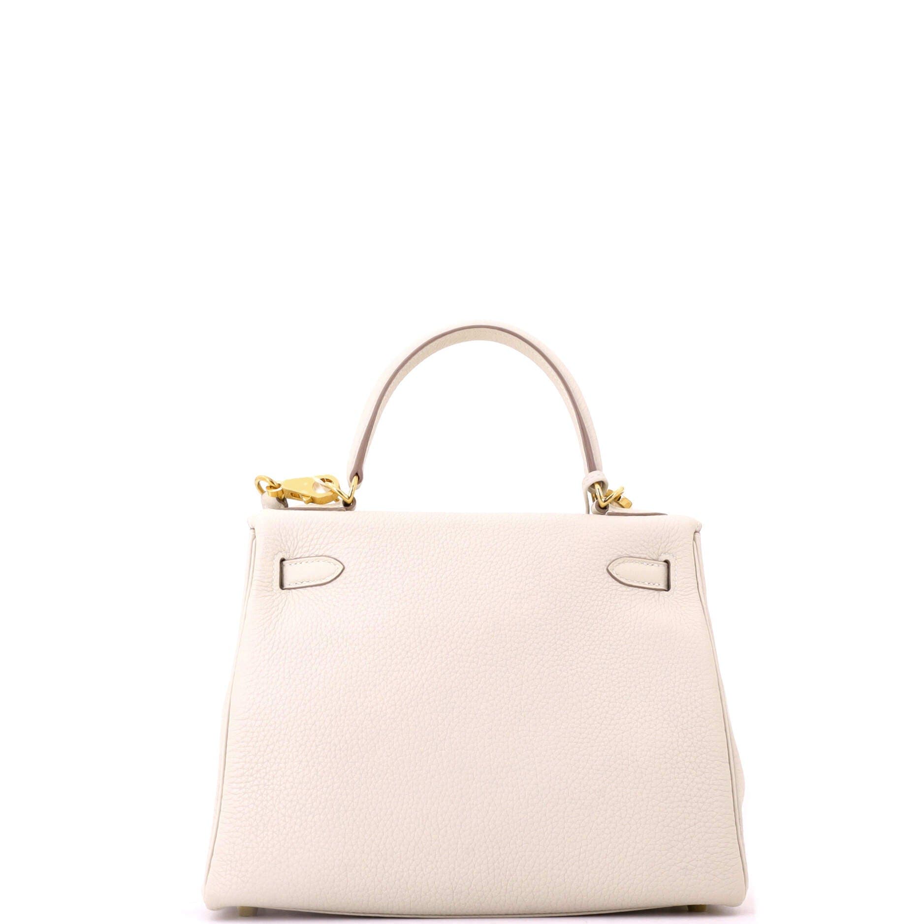 Kelly Handbag Light Togo with Gold Hardware 25, Alternate, color, White