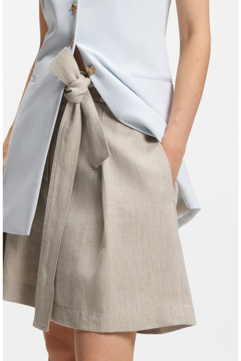 Tojuna Belted High Waist Shorts, Alternate, color, HERRINGBONE LINEN