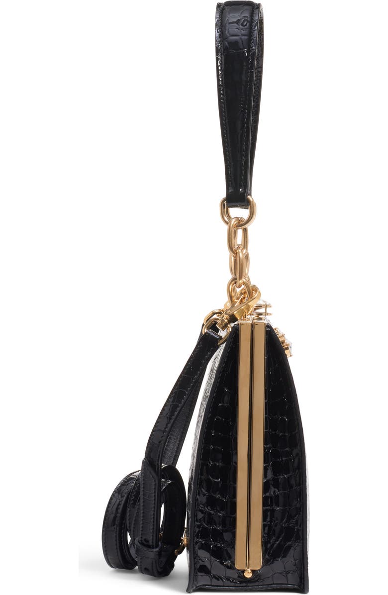 Miu Miu City Lady Croc Embossed Calfskin Leather Shoulder Bag, Alternate, color,