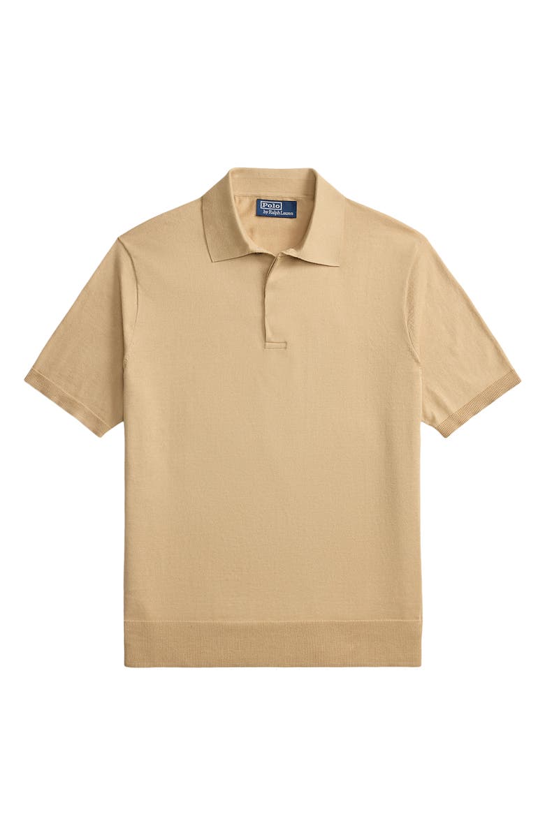 Polo Ralph Lauren Short Sleeve Cotton Polo Sweater, Alternate, color, Classic Tan