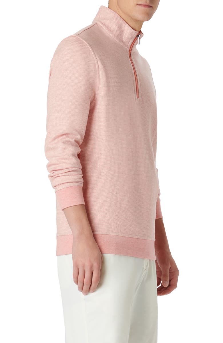 Bugatchi Quarter Zip Pullover, Alternate, color, Salmon