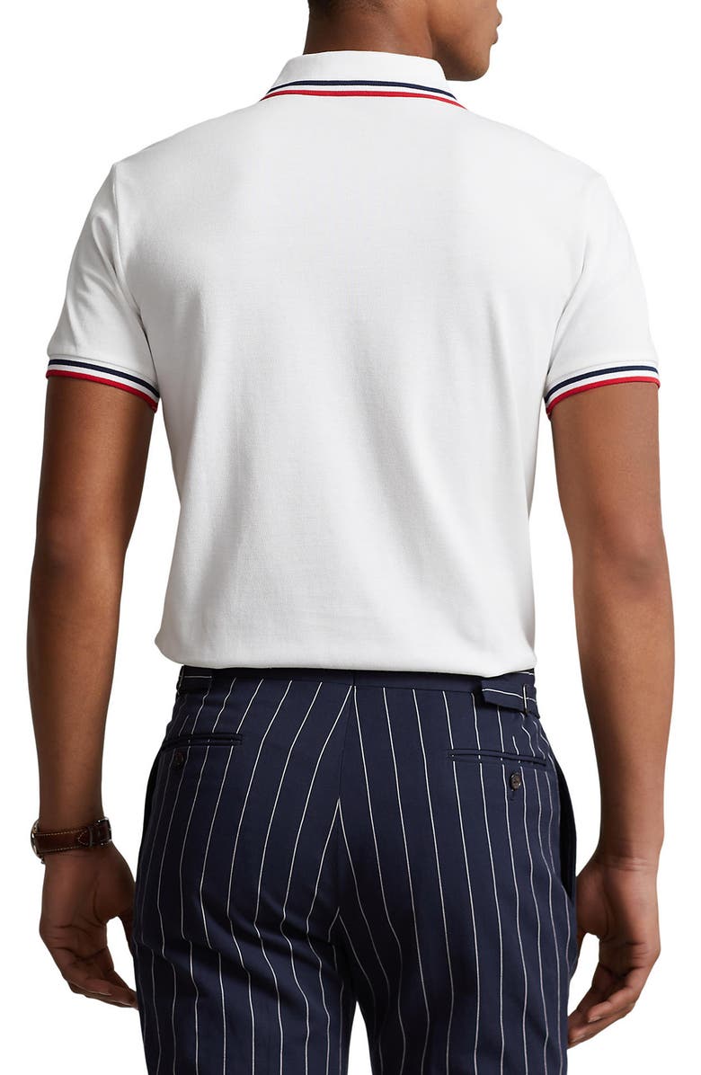 Polo Ralph Lauren Embroidered Polo Bear Tipped Piqué Polo, Alternate, color, 