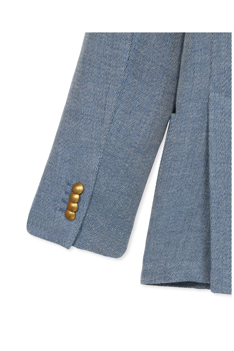 David Double-Breasted Linen Blend Jacket, Alternate, color, SKY