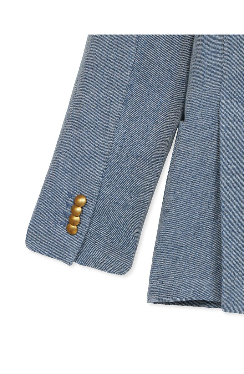 Fortela David Double-Breasted Linen Blend Jacket, Alternate, color, Sky