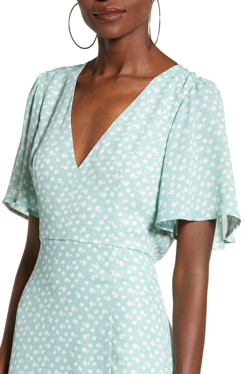 Leith Flutter Sleeve Midi Dress, Alternate, color, 