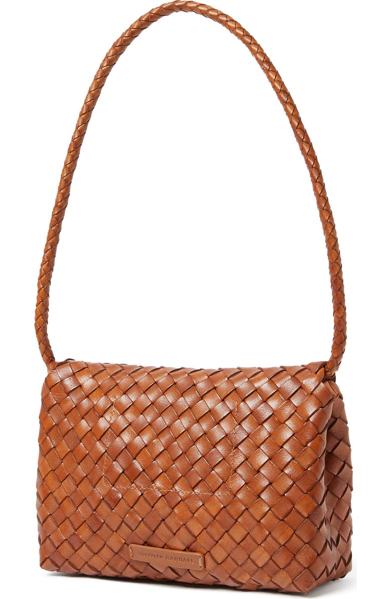Loeffler Randall Billie Flap Woven Leather Shoulder Bag, Alternate, color, Timber
