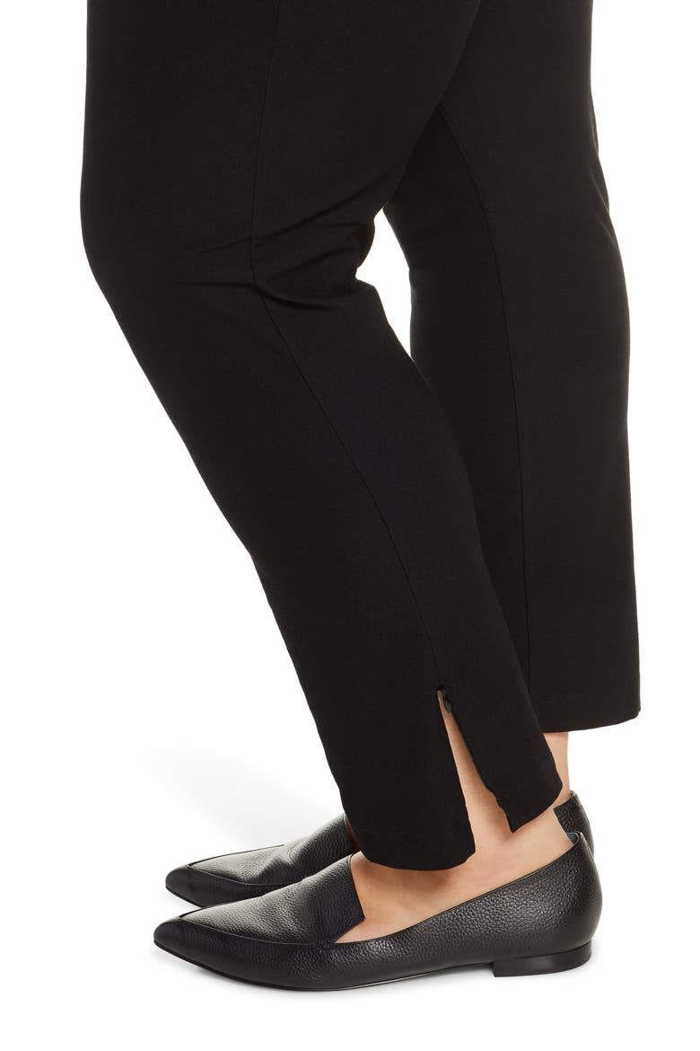 Slim Zip Cuff Ankle Pants, Alternate, color, BLACK