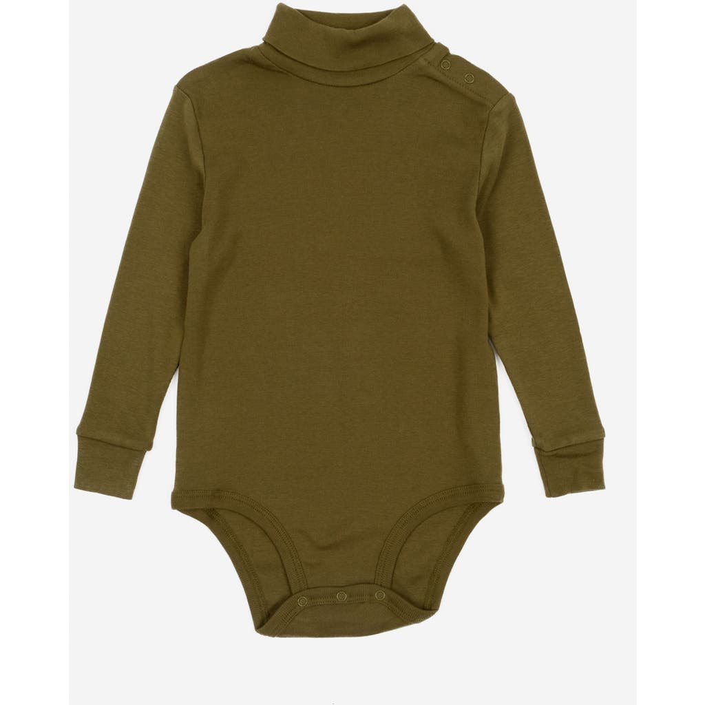 Leveret Baby Turtleneck Bodysuit, Cotton Long Sleeve In Green