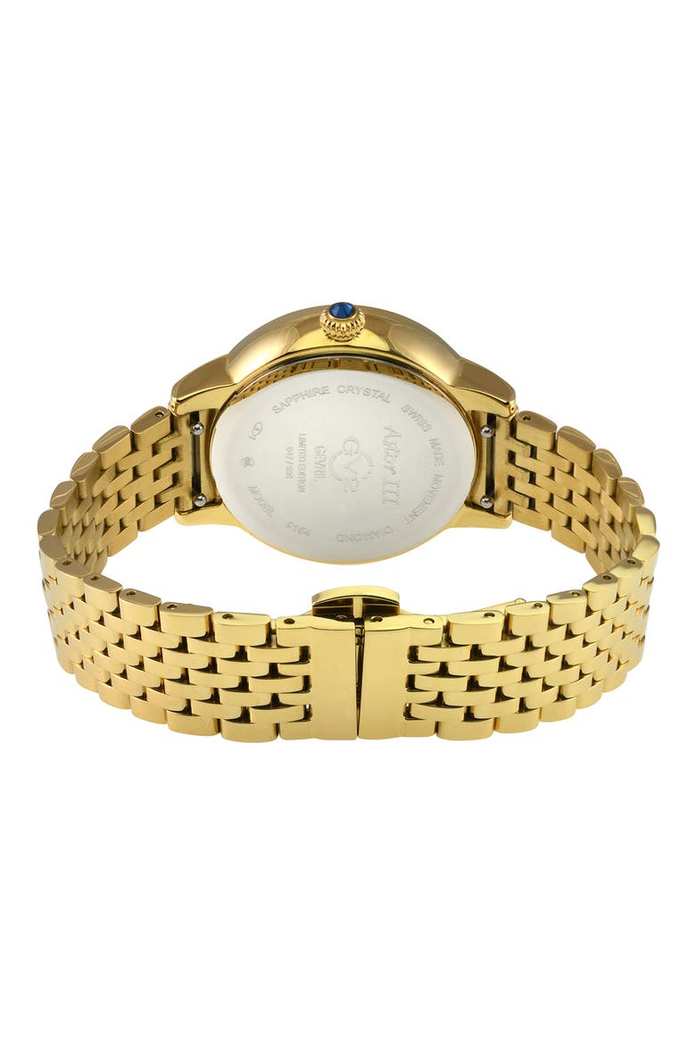 Astor III Diamond Swiss Bracelet Watch, 34mm - 0.06 ctw, Alternate, color, GOLD