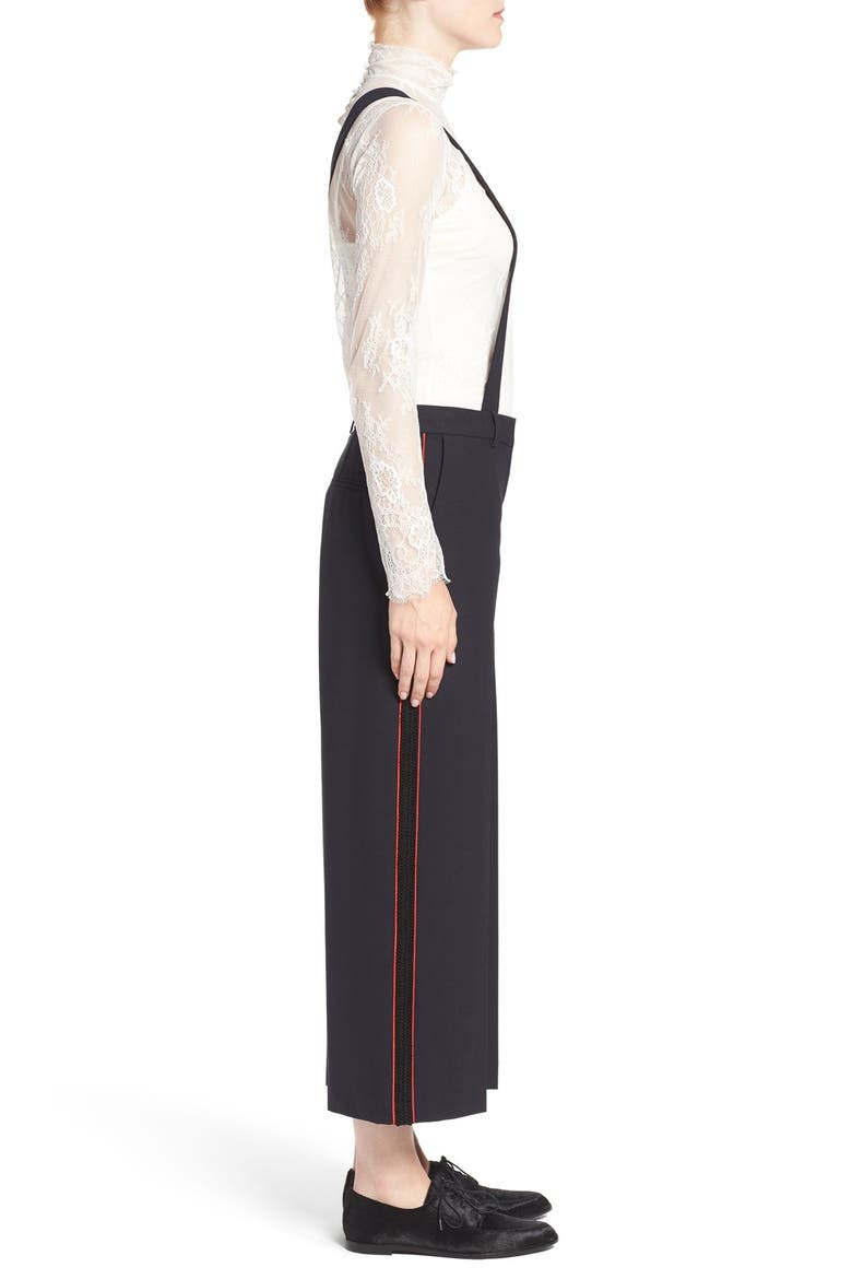 High Rise Crop Suspender Pants, Alternate, color, NAVY DARK