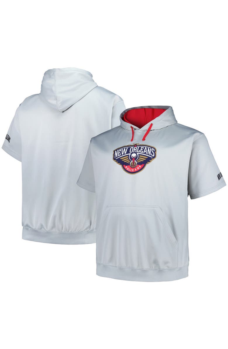 FANATICS Men's Fanatics Branded Silver New Orleans Pelicans Big & Tall Logo Pullover Hoodie, Main, color, Silver