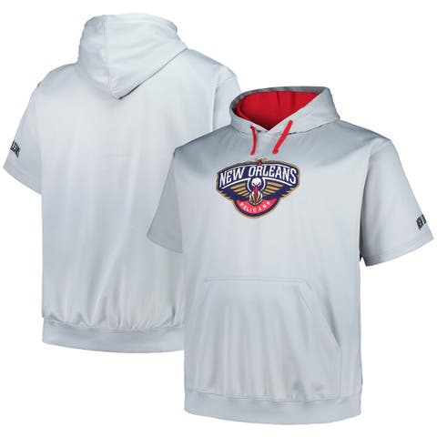 Men's Fanatics Branded Silver New Orleans Pelicans Big & Tall Logo Pullover Hoodie