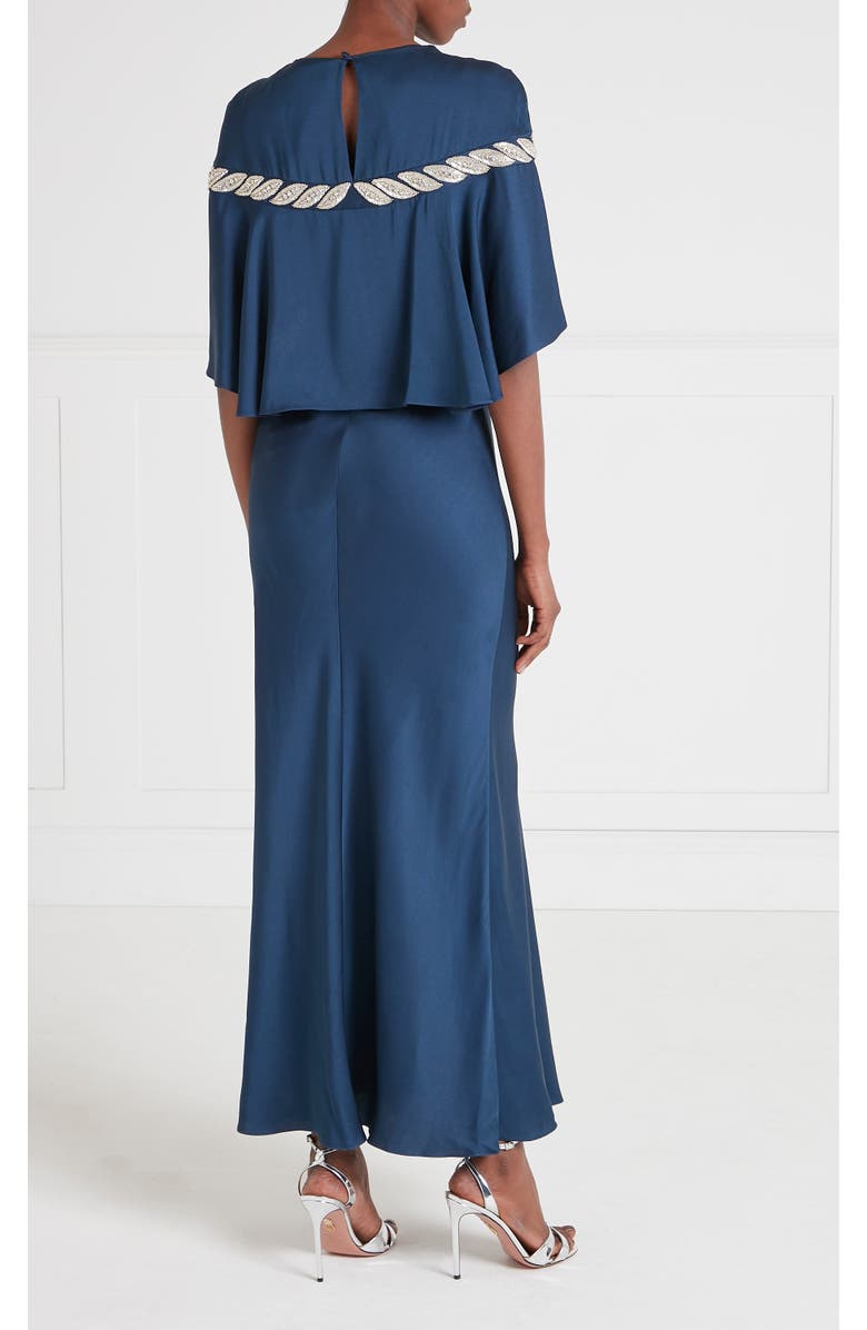 Temperley London Vine Cape Gown, Alternate, color, Midnight