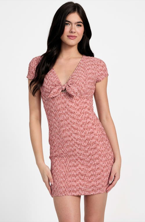 Guess Naleny Tie Front Body-con Minidress In Pink
