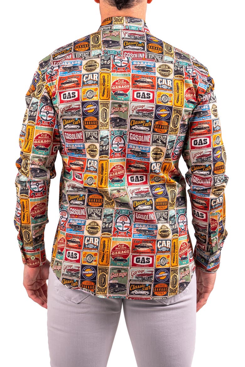 Fibonacci Resistance Contemporary Fit Button-Up Shirt, Alternate, color, RED/ YELLOW MULTI