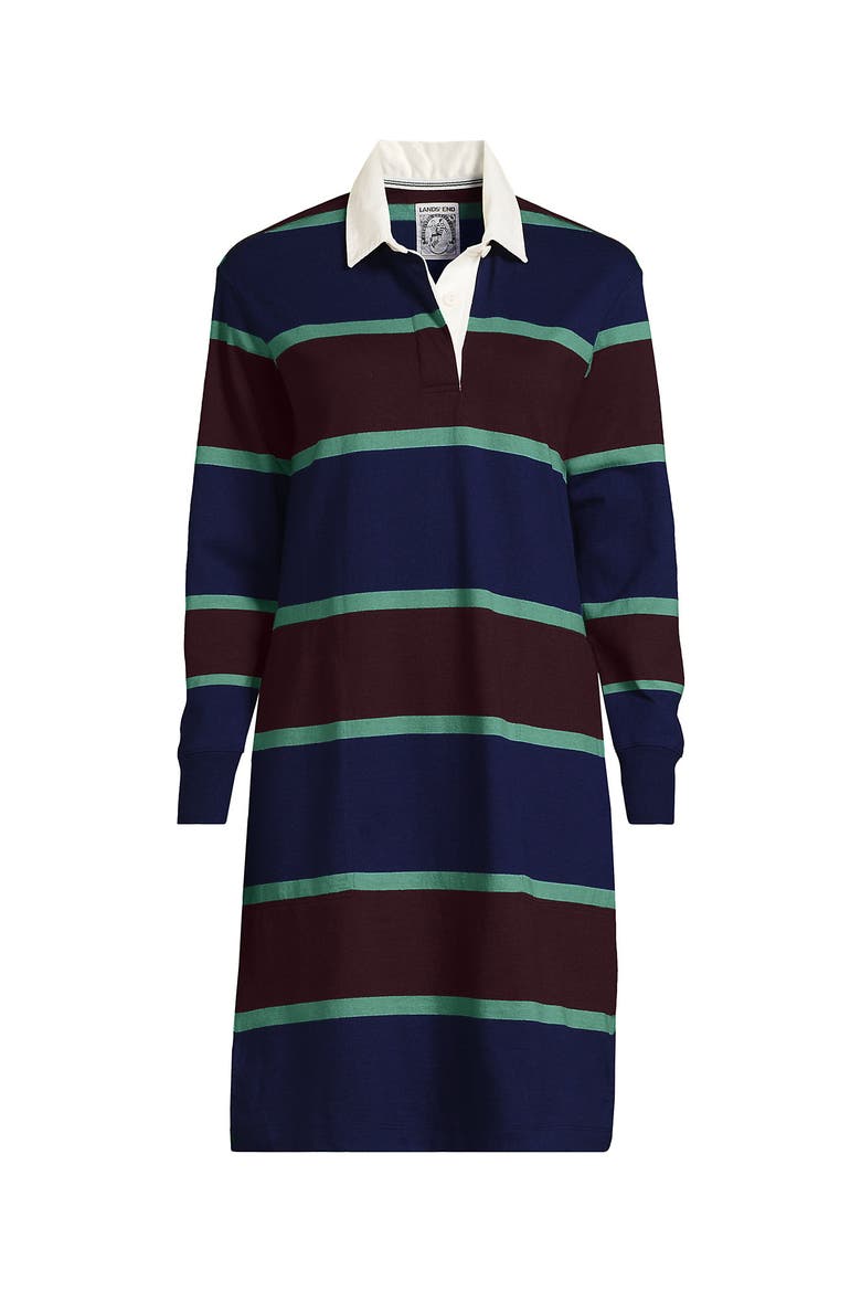 Rugby Dress, Alternate, color, Deep Sea Navy/Burgundy Stripes