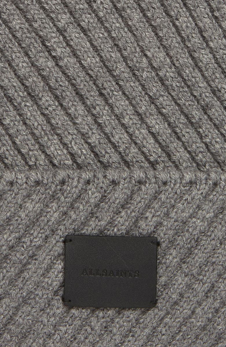 AllSaints Traveling Rib Peak Beanie, Alternate, color, Grey Marl