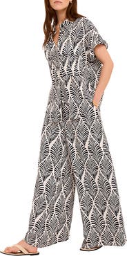 MINT VELVET Leaf Print Wide Leg Trousers