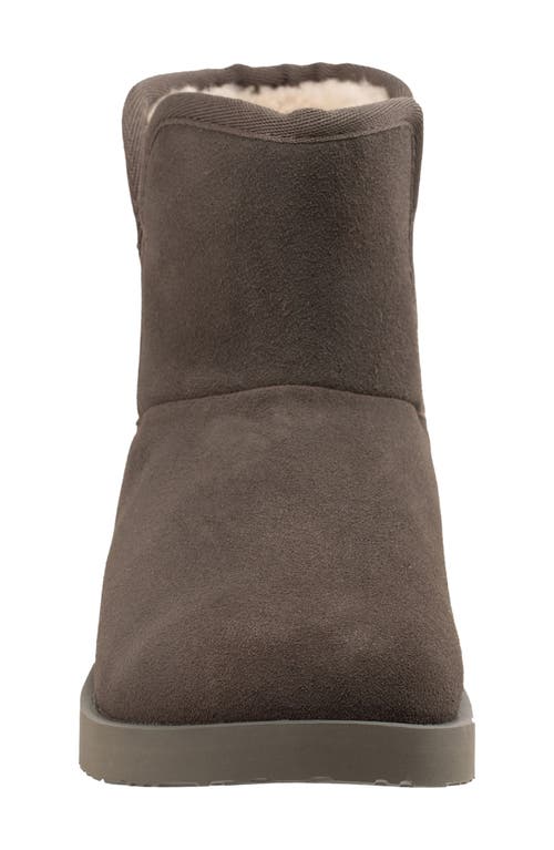 Revitalign Aspen Fireside Faux Fur Lined Leather Bootie Slipper In Gray