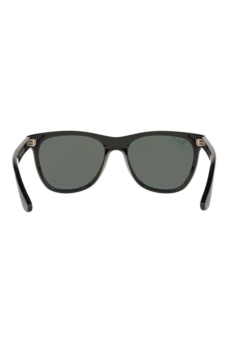 54mm Polarized Wayfarer Sunglasses, Alternate, color, BLACK