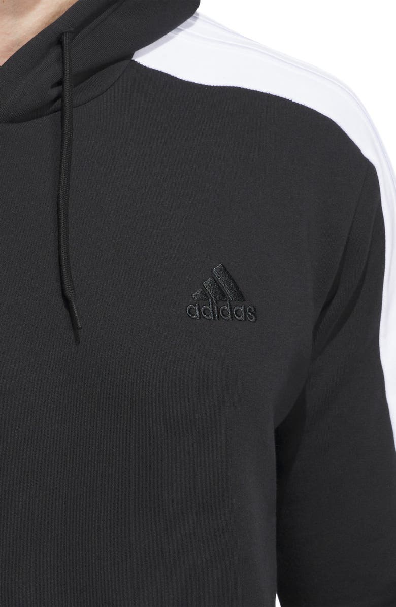 adidas Essential 3-Stripes Cotton Blend Hoodie, Alternate, color, 