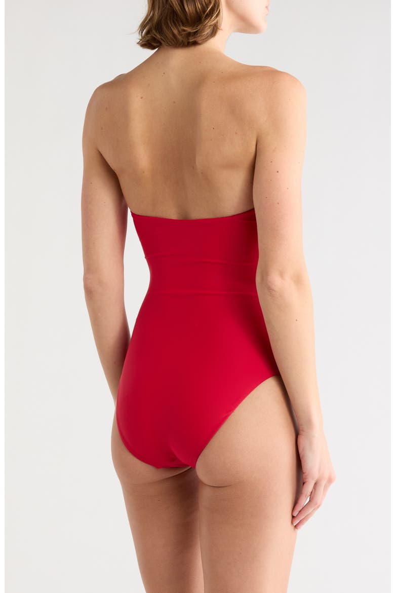 Bandeau One-Piece Swimsuit, Alternate, color, POPPY
