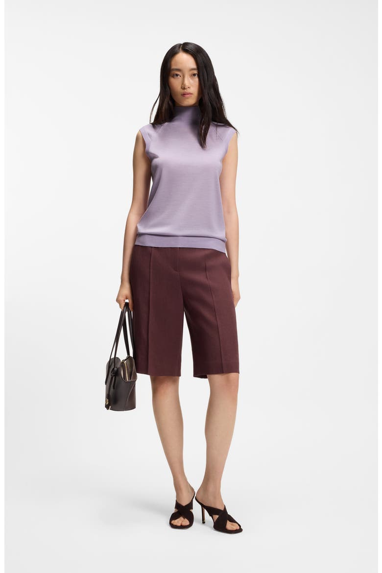 Fipini Virgin Wool Turtleneck Tank, Alternate, color, LAVENDAR TIDE