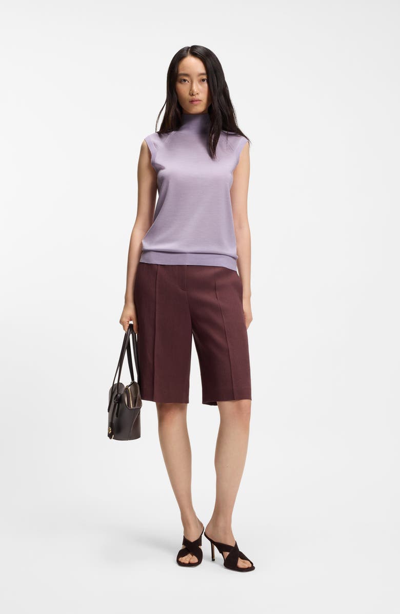 BOSS Fipini Virgin Wool Turtleneck Tank, Alternate, color, Lavendar Tide