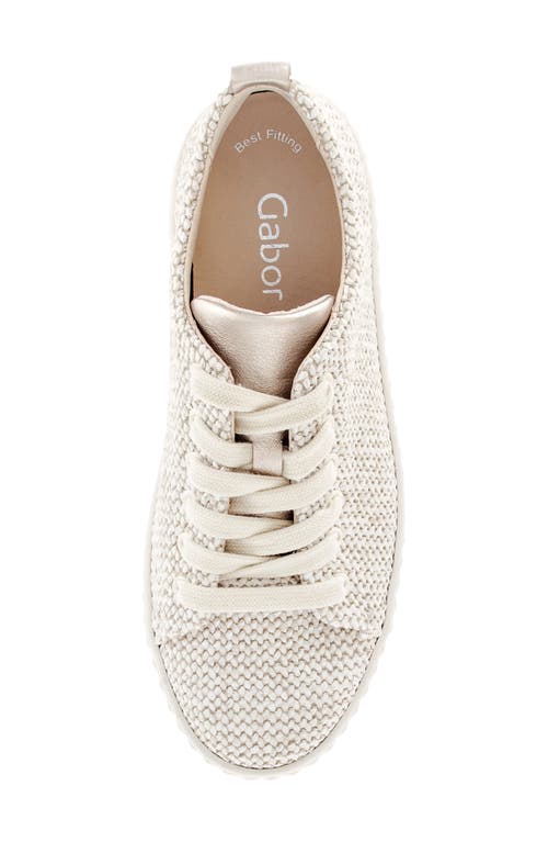 Gabor Woven Platform Sneaker In White