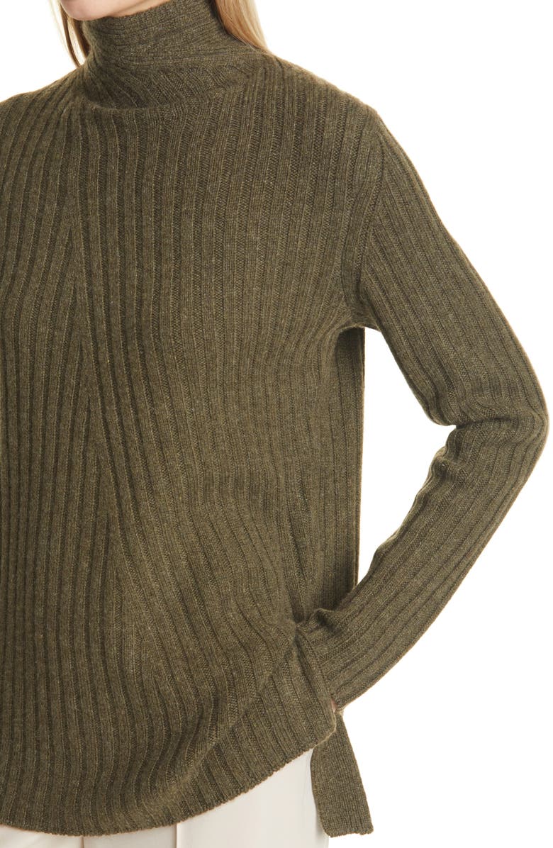 Vince Twist Neck Wool & Cashmere Turtleneck Sweater, Alternate, color, 
