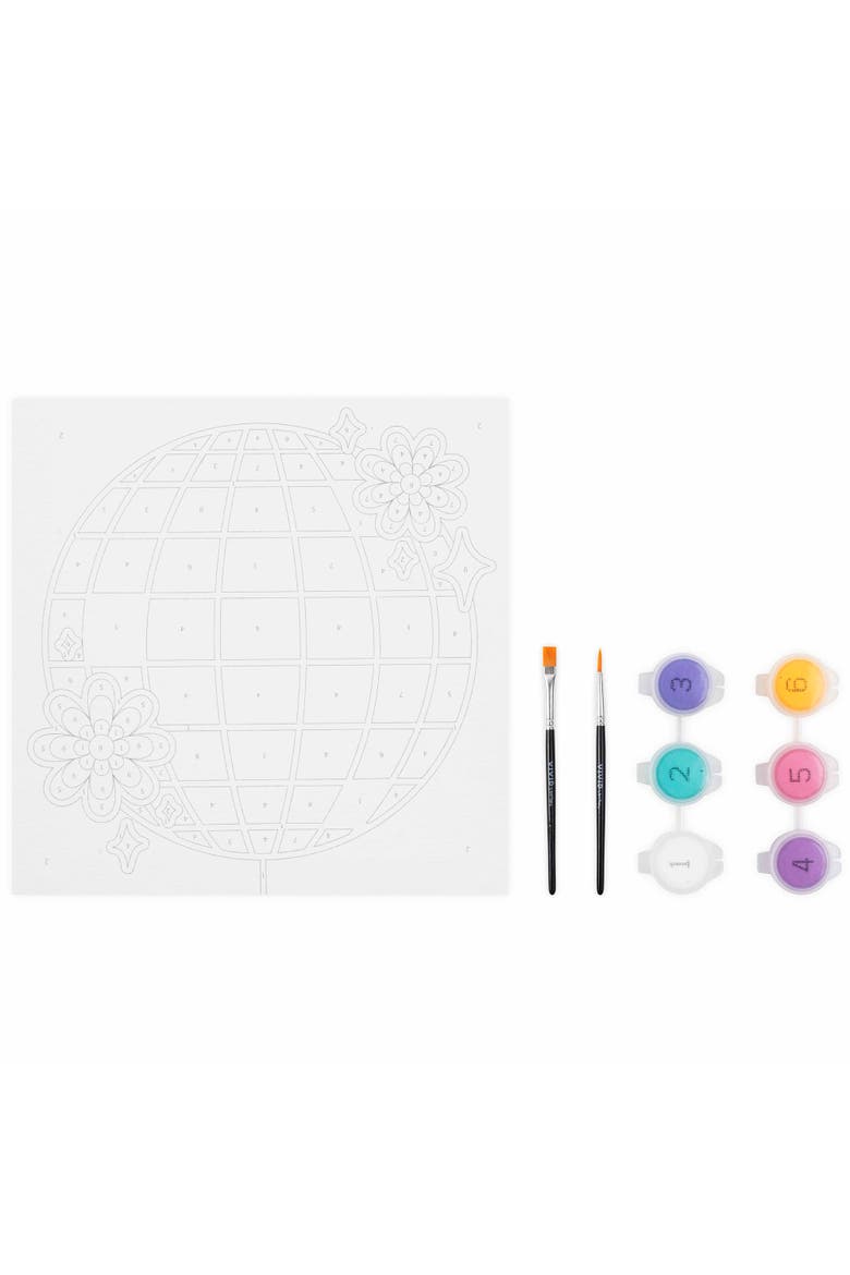 Acrylic Mini Paint By Number Kit, Disco Ball, 6 x 6 Inch, Alternate, color, Multicolored