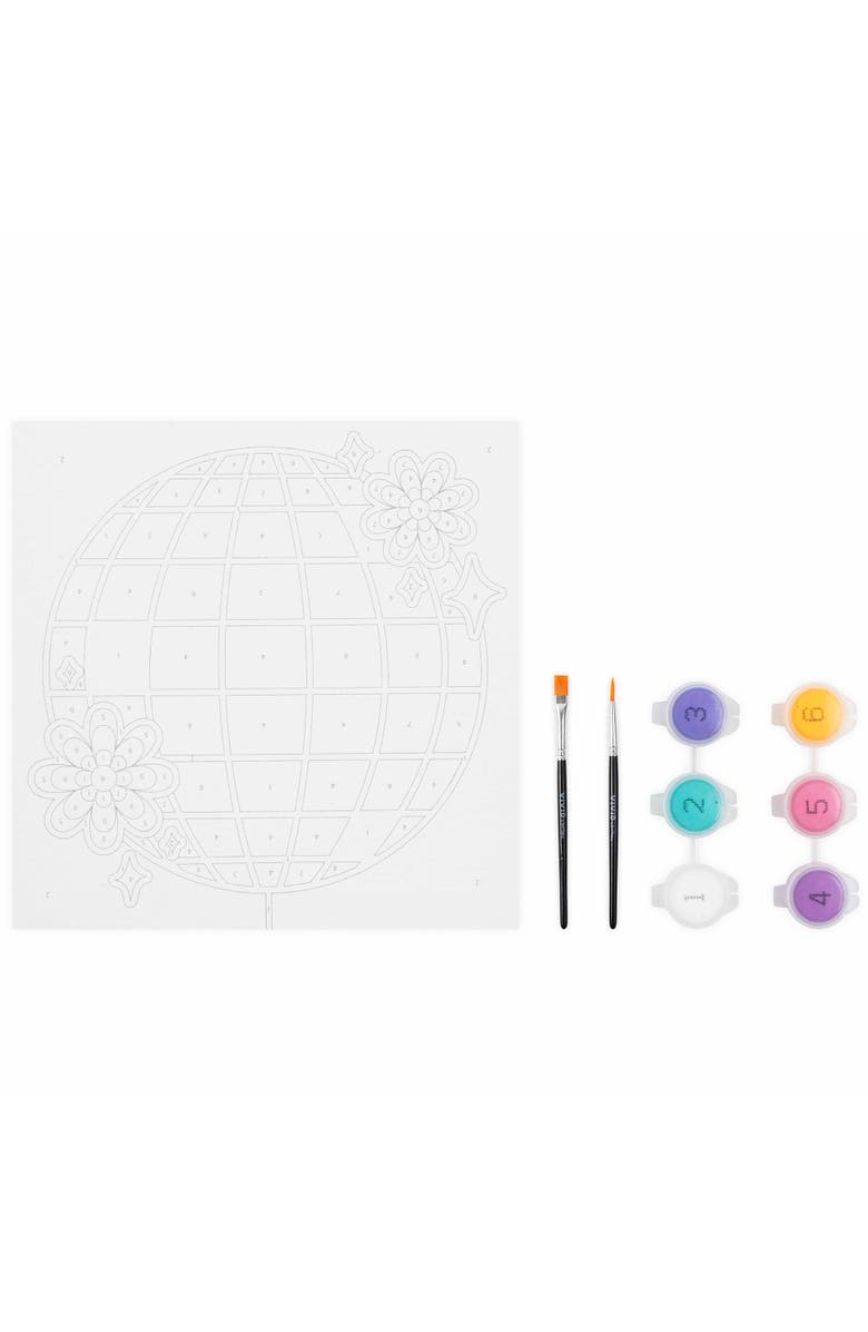 Brea Reese Vivid Acrylic Mini Paint By Number Kit, Disco Ball, 6 x 6 Inch, Alternate, color, Multicolored