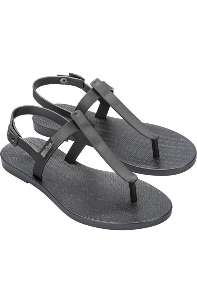 Melissa Sun Ventura T-Strap Sandal, Main, color, Graphite