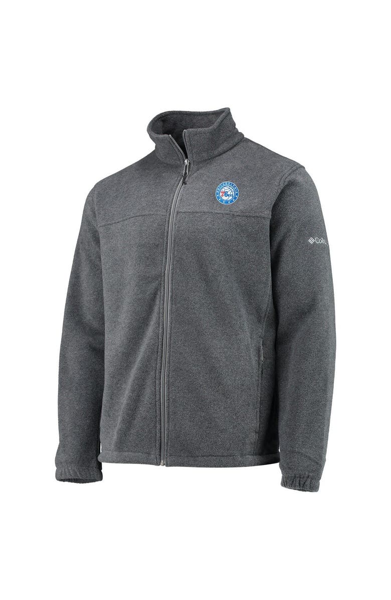 Columbia Men's Columbia Philadelphia 76ers Heathered Charcoal Flanker Full-Zip Jacket, Alternate, color, Heather Charcoal