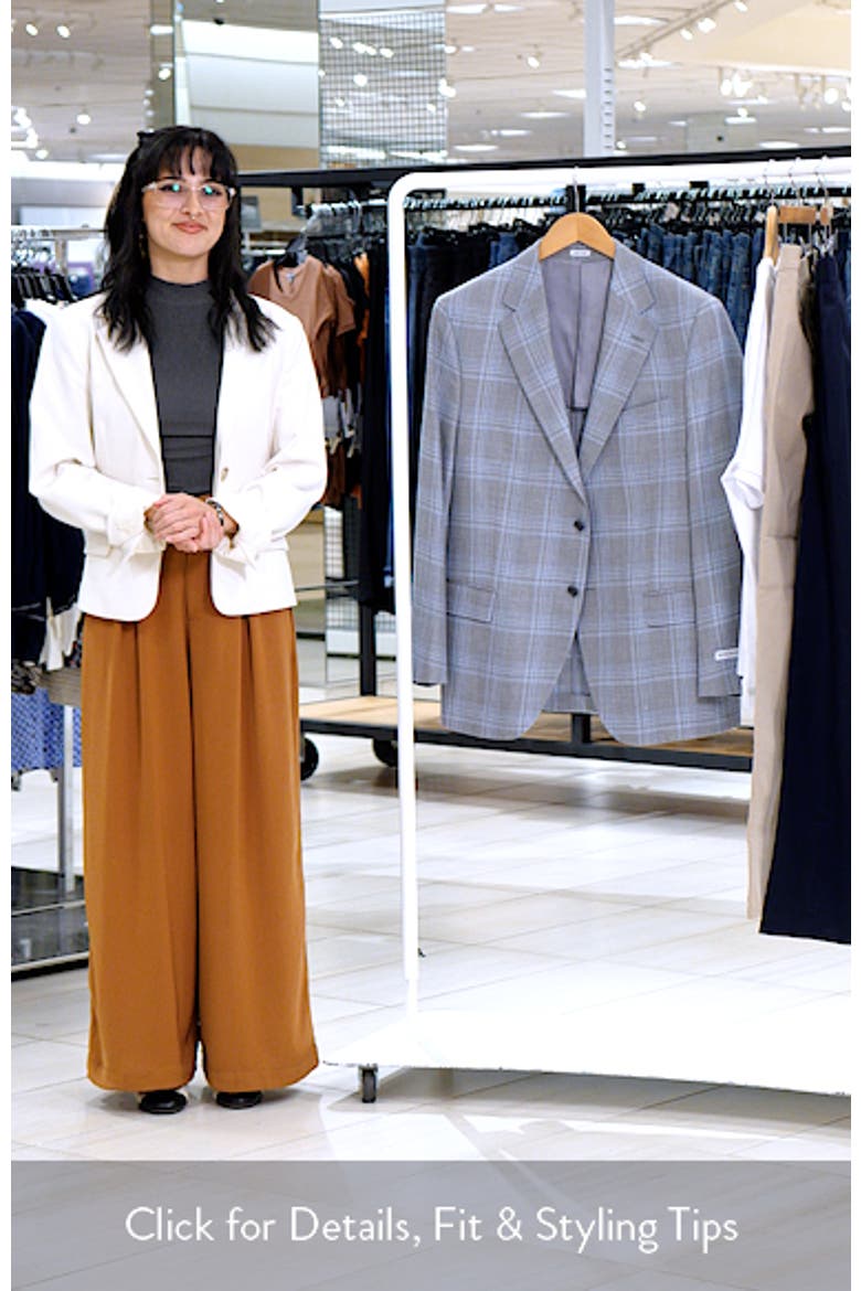 Hyperlight Soft Grey Plaid Slub Wool & Silk Blend Sport Coat video