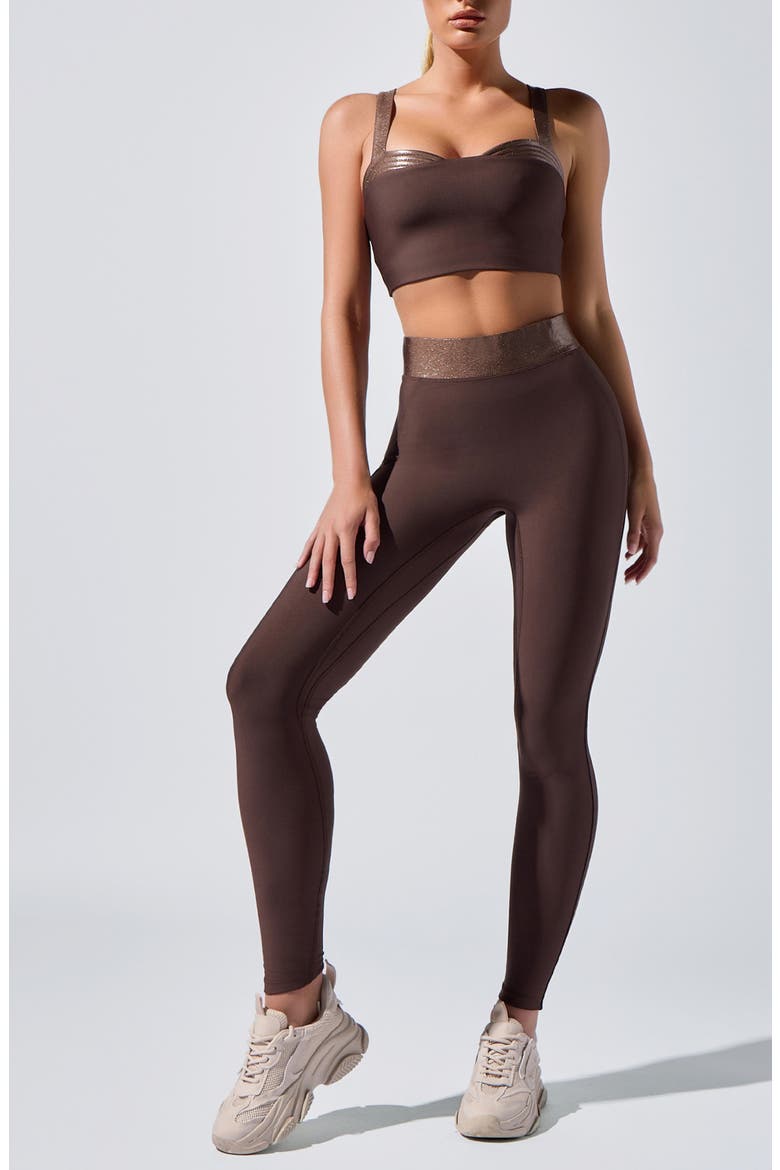 Lina High Waist Leggings, Alternate, color, OAK