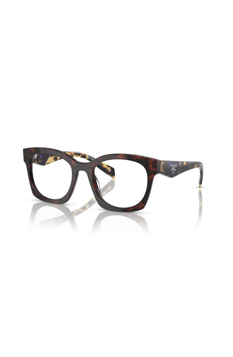 Prada 52mm Irregular optical glasses, Main, color, Tortoise