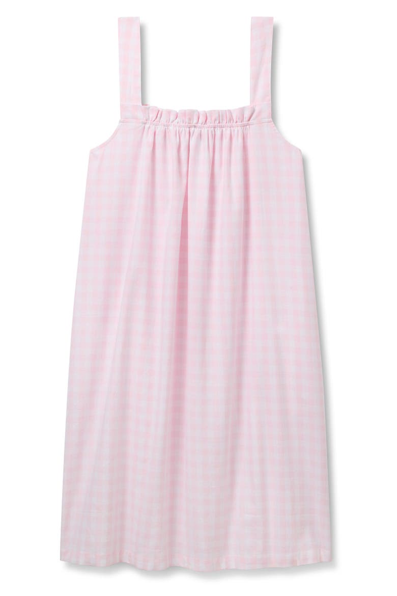Annabelle Gingham Brushed Cotton Twill Nightgown, Alternate, color, PINK