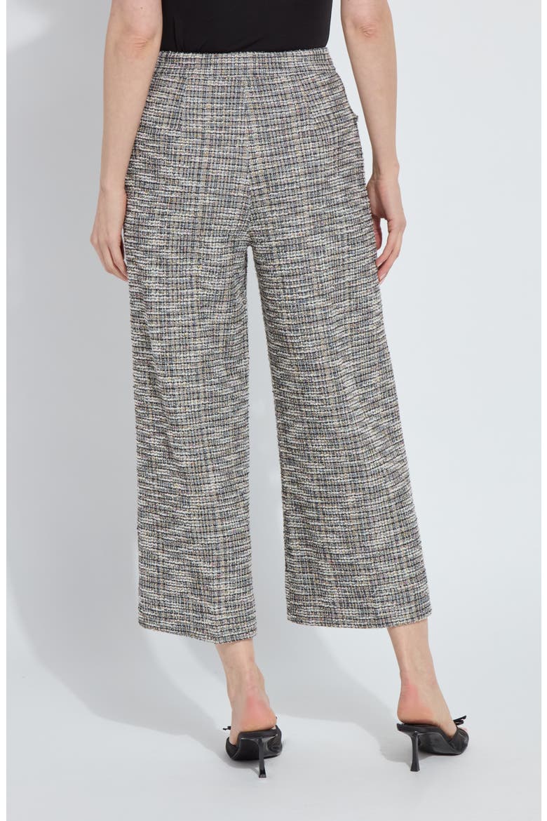 High Waist Ankle Palazzo Stretch Tweed Pants, Alternate, color, MULTI COLOR