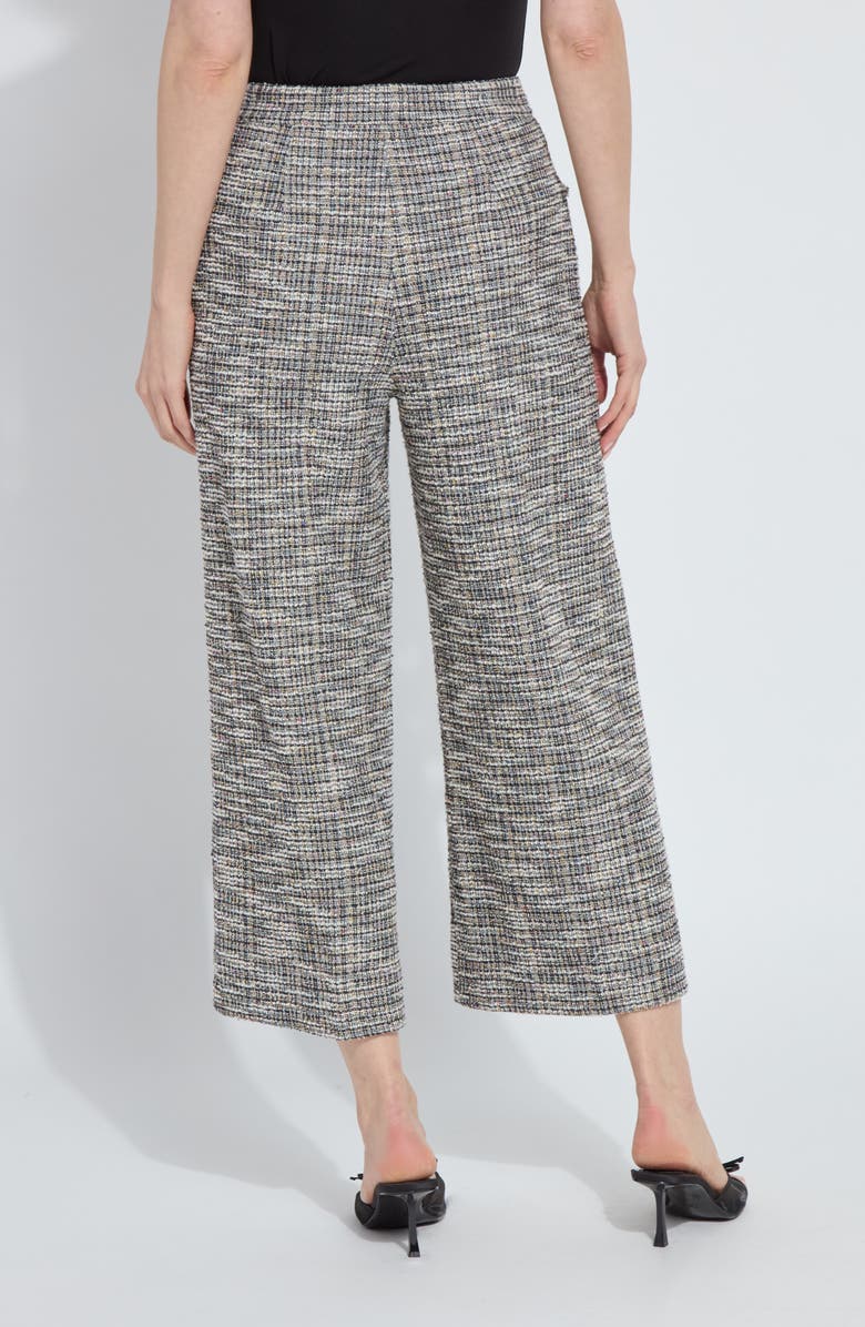 Lysse High Waist Ankle Palazzo Stretch Tweed Pants, Alternate, color, Grey Multi