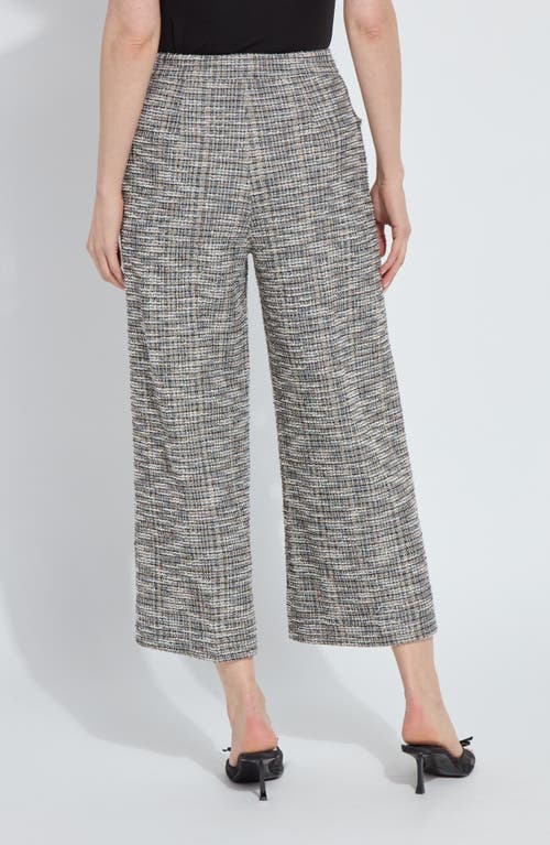 Lyssé Lysse High Waist Ankle Palazzo Stretch Tweed Pants In Gray