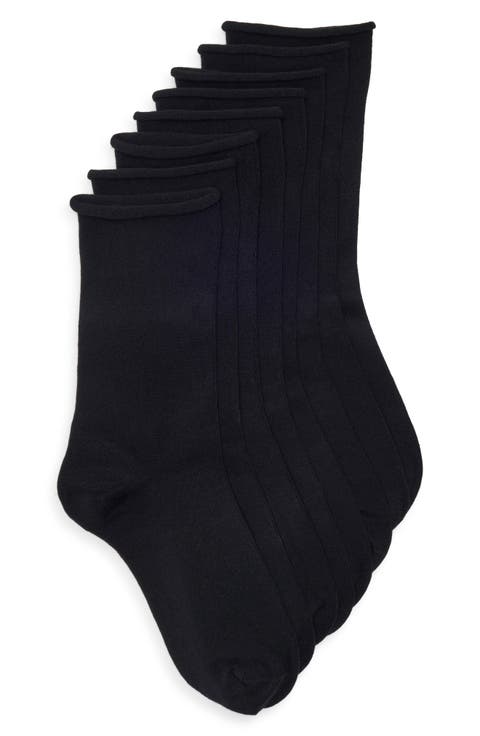 Assorted 4-Pack Roll Top Crew Socks