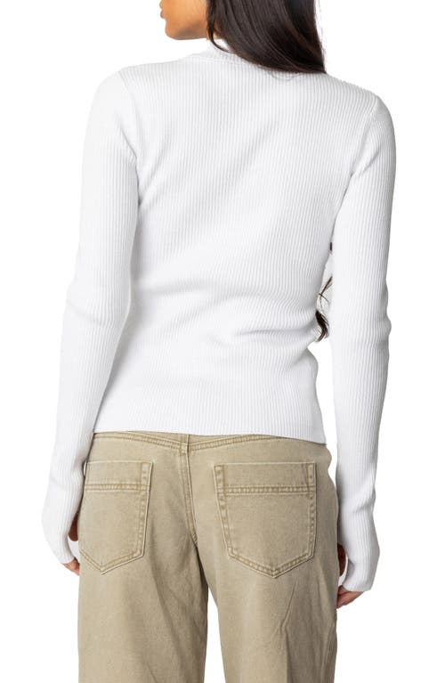 Edikted Mirielle Collar Rib Cardigan In White