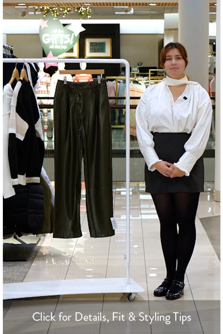 Pleated High Waist Faux Leather Pants video